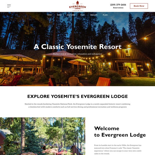 Designs | Yosemite Hotel/Lodge Website Design | Web page design contest