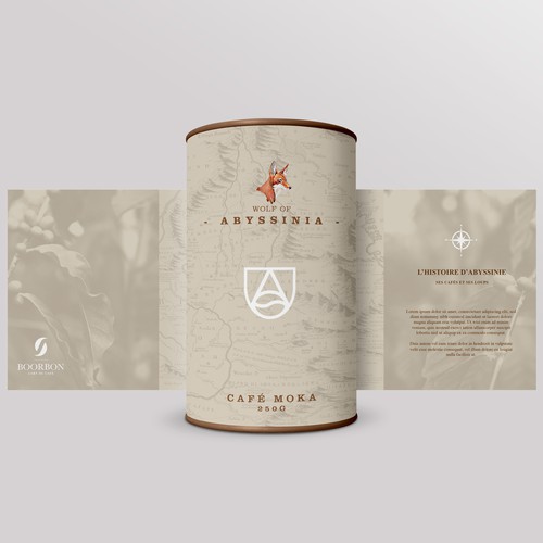 Artistic, luxurious and modern packaging for organic and fair trade coffee bean Design by Druk
