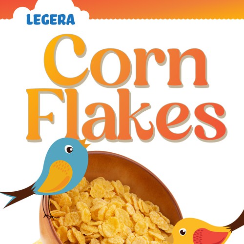 Premium cereal breakfast packaging (Corn Flakes) Design by Glerm Rubini