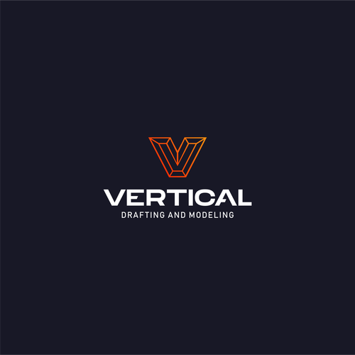 Logo for Vertical Drafting and Modeling - Primarily in the architectural industry. Design by aftermath.std