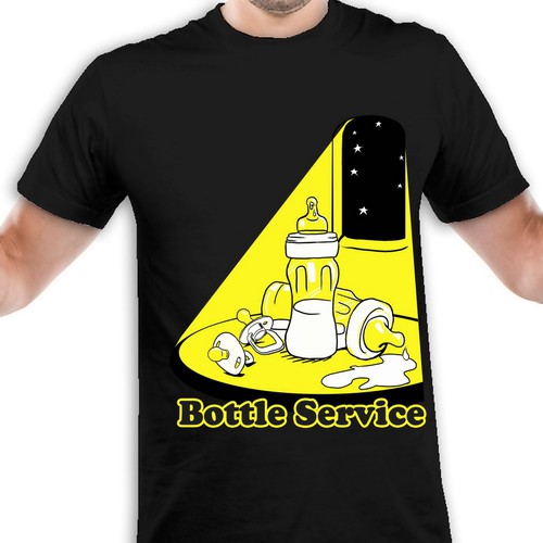 Multiple designs needed "bottle service" baby tee. Design by devondad
