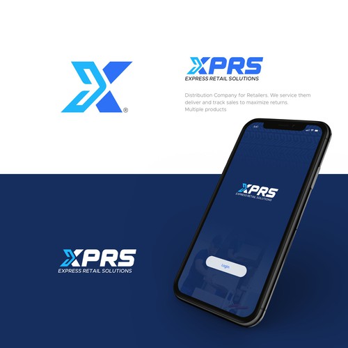 XPRS Express Retail Solutions Logo. Mass distribution company Diseño de Bayudaswara