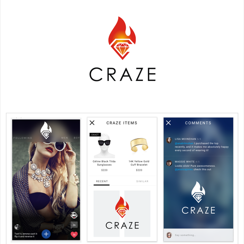 Sophisticated, luxury, edgy social shopping app icon/logo Design by LOGOMAN*