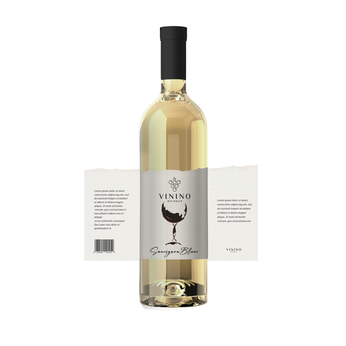 Modern label design for a house wine in a wine bar called VININO Design by halesen