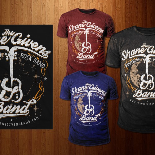 create a t-shirt design for an emerging country rock/southern rock band Design by Wire1
