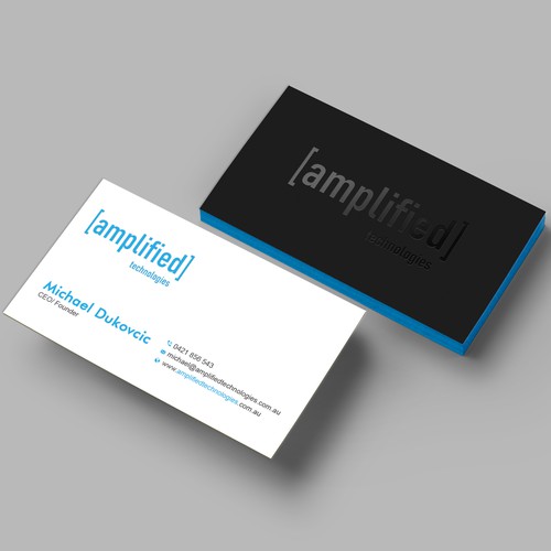 Tech company business card design Design by Create_Point