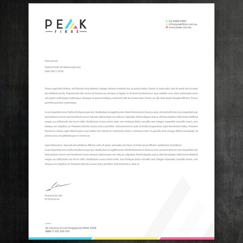 Creative, slick, professional Stationary for New Brand - Peak Fibre - Design by Felix SH