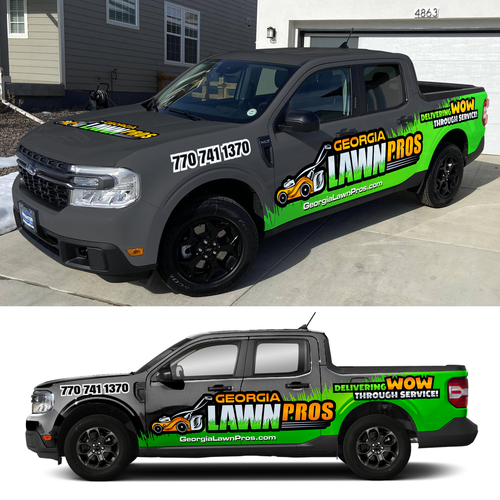 Need eye catching wrap designed for a lawn care company! Design by jacondsign