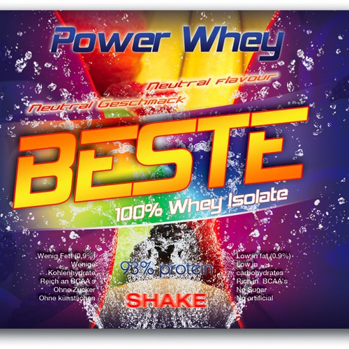 Striking, colourful, fruity label needed for the best Protein Design by svo