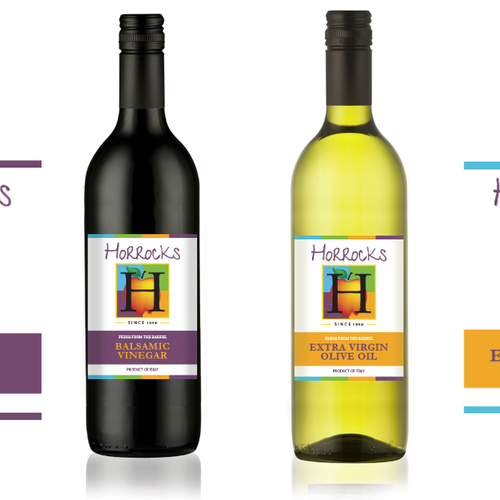 Olive Oil & Balsamic Vinegar label for Horrocks Farm Market Design by TokyoBrandHouse_