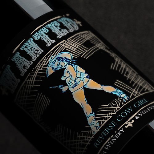 Reverse Cowgirl Wine label Design by Wall A