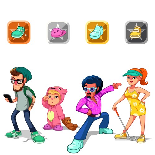 Create memorable urban & groovy mascots for an health+retail app, Character or mascot contest