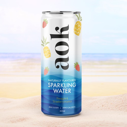 Flavoured sparkling water packaging design Design by VDB