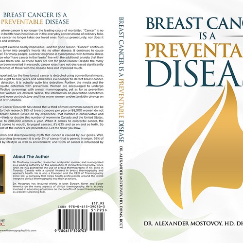 Create a catchy book cover for Breast Cancer Is A Preventable Disease Design by Cover Belle