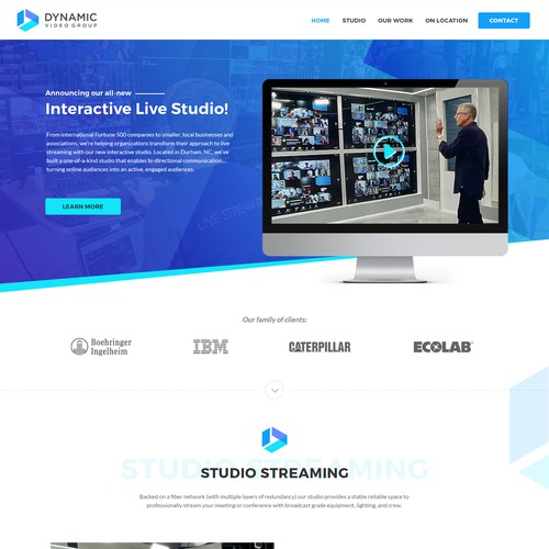Design a very visual, clean/modern landing page for video company Design by BrZee✔️