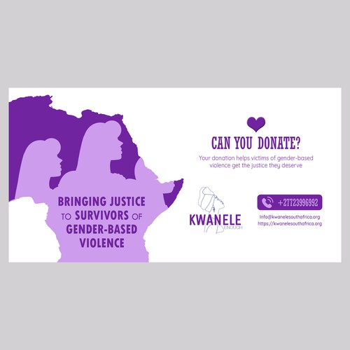 99d NONPROFIT WINNER: Design a fundraiser banner to appeal to donors to support survivors of GBV Design by Wisden