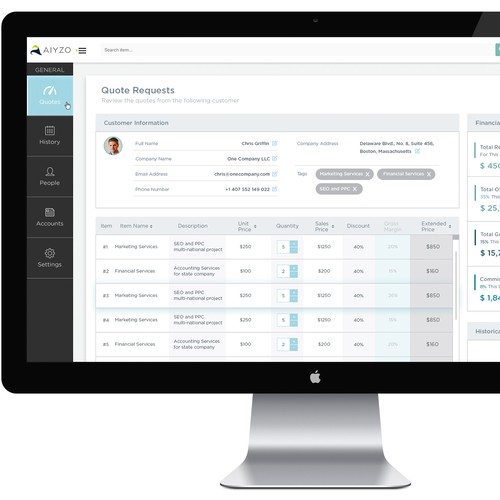 UI/UX Design for a Price Quoting Software Design by teoser