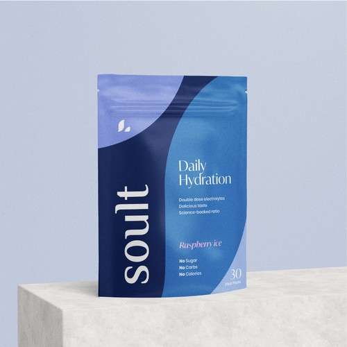 Design eye catching packaging for a premium hydration powder based in USA Design by @theevergrace