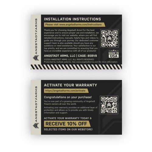 Warranty activation flyer for gun company (postcard) Design by laxman2creative