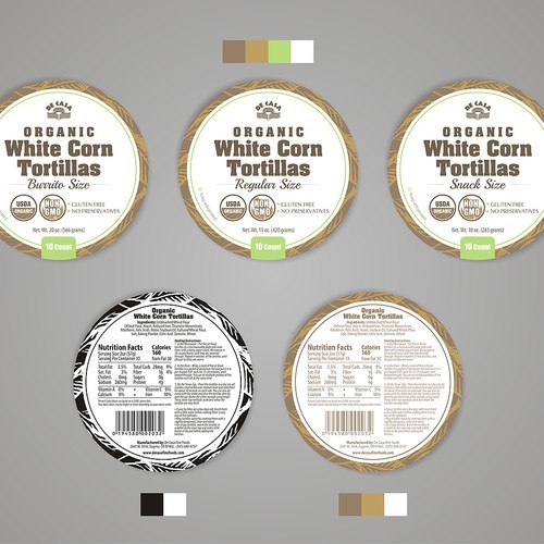 Create a new label for our natural tortillas Diseño de VEBO