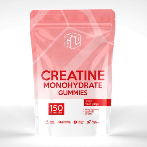 Bag Design for Creatine Monohydrate Gummy brand Design by JamPasir