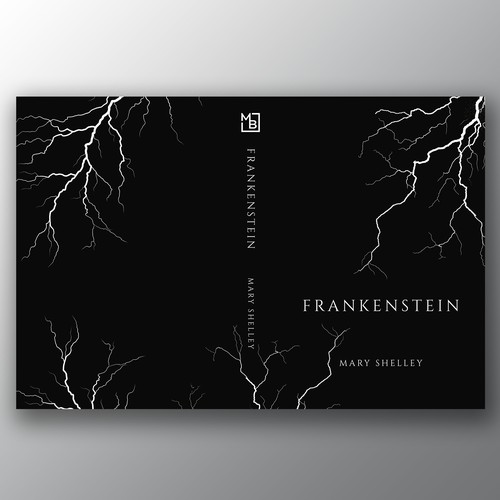 Design a book cover for an unique edition of Frankenstein, fully printed on black paper Design by Brandkore™