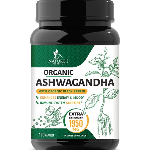 Diseño de Natural Ashwagandha Capsules Design Needed for Nature's Nutrition de Wfemme