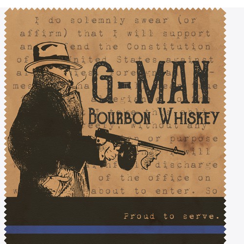 G-Man Whiskey Is seeking a distinctive design for our new brand. Design by Windmill Designer™