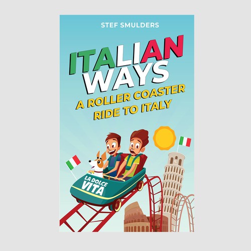 Funny Book Cover Illustration about Italy Design by EsoWorld