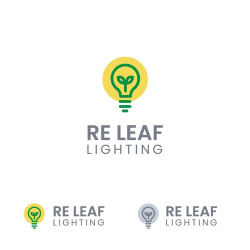 Re-LEAF Lighting logo Diseño de tryniak