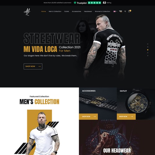 Mi vida loca Streetwear webdesign productpage and homepage Design by AKDCreative