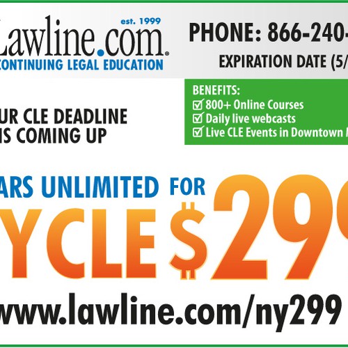 Design di Continuing Legal Education Postcard Going to NY Attorneys di @rt+de$ign