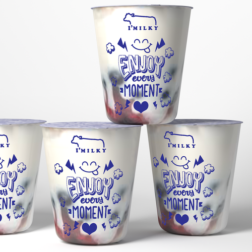 Bubble tea cup design (imilky), Product label contest