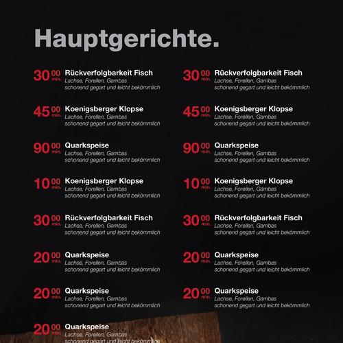 Menu contest entry by Push™