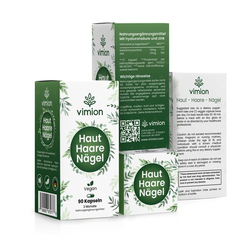 Packaging design for a German brand of high-quality food supplements Design by Designlifelk