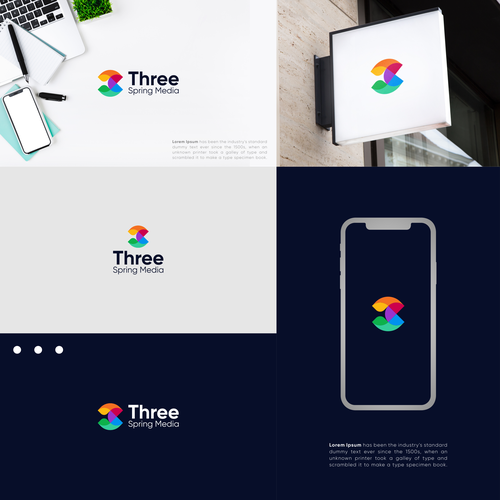 Three Spring Media logo rebrand Design by Amremite〆