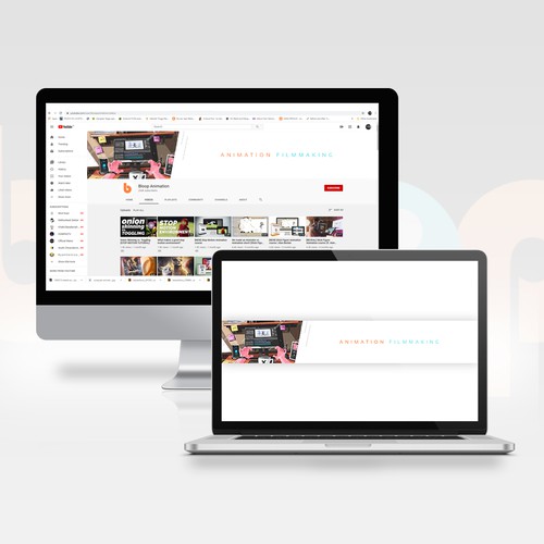 YouTube channel art for an animation channel Design by Girings Studio