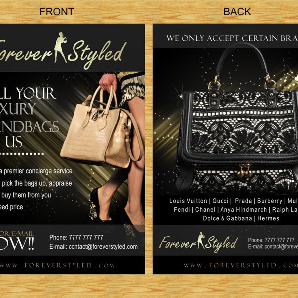 Help Forever Styled with a new postcard or flyer