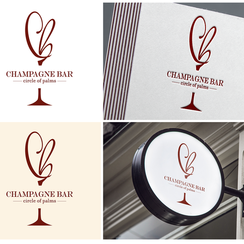 Luxury and modern Champagne Bar logo Design by KairBi