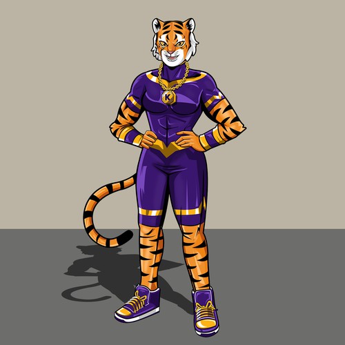 I need a Marvel comics style superhero tiger mascot. Design by Artist86