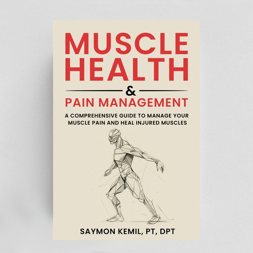 Book cover with a drawing images of the human anatomy combining muscles and bone structure. Design by NoBoundaries