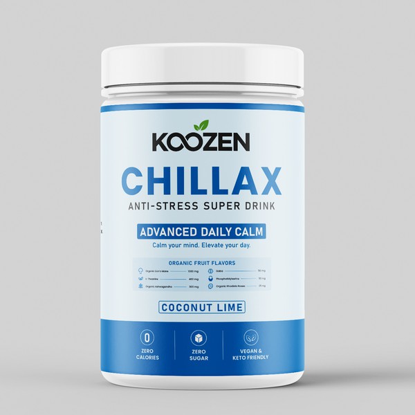 Anti-stress super drink label design
