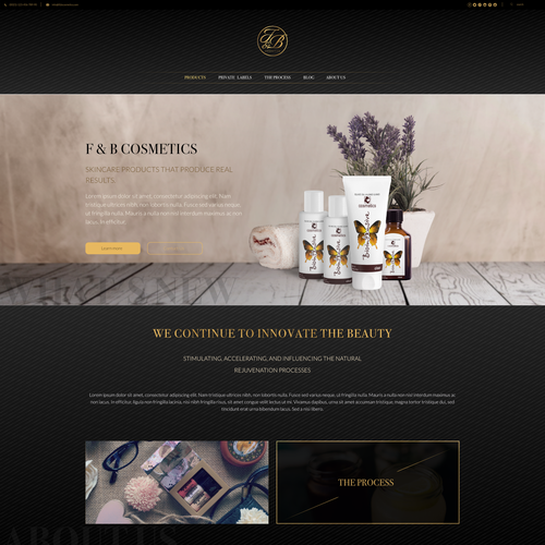 Black & gold themed website design Réalisé par NickMiar