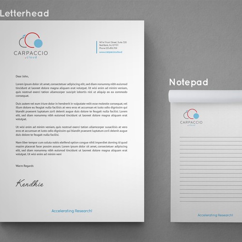 Give more muscle to research with graphic ID for CARPACCIO.cloud Design by kendhie