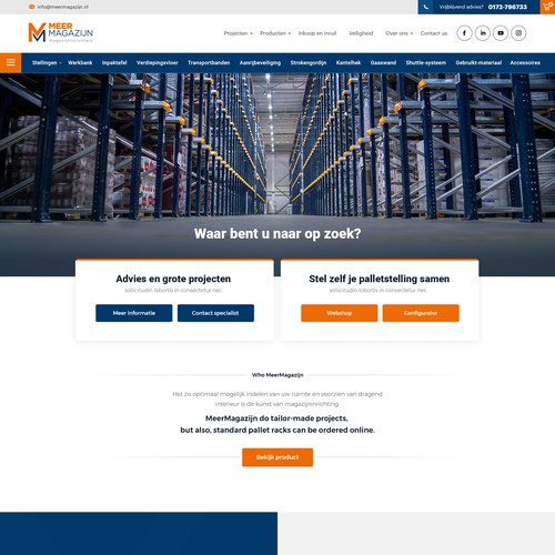 Creative website templates for a leading pallet racks company_ Meermagazijn Design by Aj3664