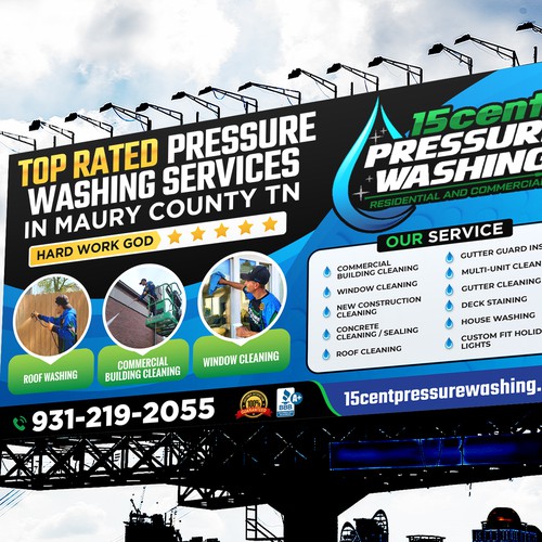 Modern Pressure Washing Billboard Design by Sketch Media™