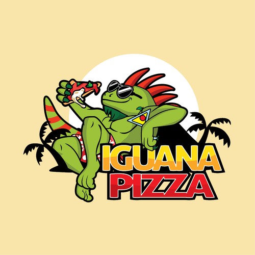 Create a playful logo for Caribbean "Iguana Pizza" restaurant Design by CAKPAN