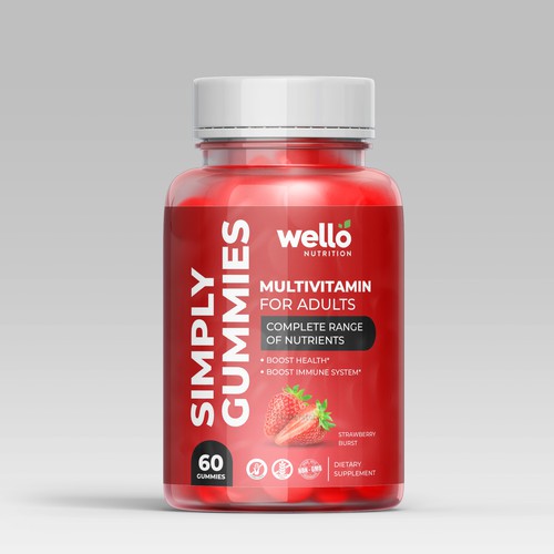 Multi vitamin gummies label design Design by Dzhafir