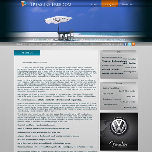 Financial Freedom Wordpress Blog Theme (Web 2.0) Réalisé par Light Creek Studio