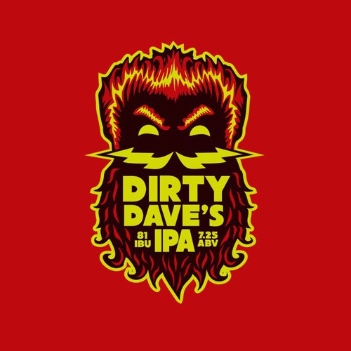 Cool and edgy craft beer logo for Dirty Dave's IPA (made by Bone Hook Brewing Co) Diseño de Wintrygrey